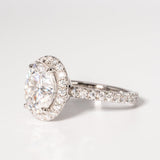 Stunning 2.0 CT Oval Moissanite Engagement Ring with Halo & Pave Design 2