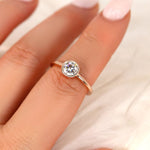 Stunning 0.75 CT Round Moissanite Engagement Ring With Bezel Design 10