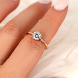 Stunning 0.75 CT Round Moissanite Engagement Ring With Bezel Design 10