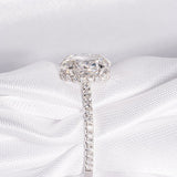 Classic 2.0 CT Oval Cut Moissanite Engagement Ring with Hidden Halo & Pave Design 9