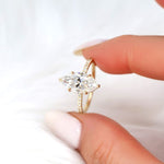 Stunning 2.80 CT Marquise Moissanite Engagement Ring with Hidden Halo Design 3