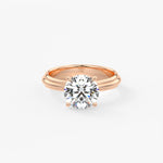 Round Solitaire Triple Shank Lab Grown Diamond Engagement Ring