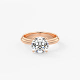 Round Solitaire Triple Shank Lab Grown Diamond Engagement Ring