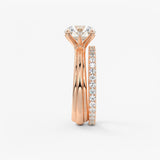 Round Solitaire Triple Shank Lab Grown Diamond Engagement Ring