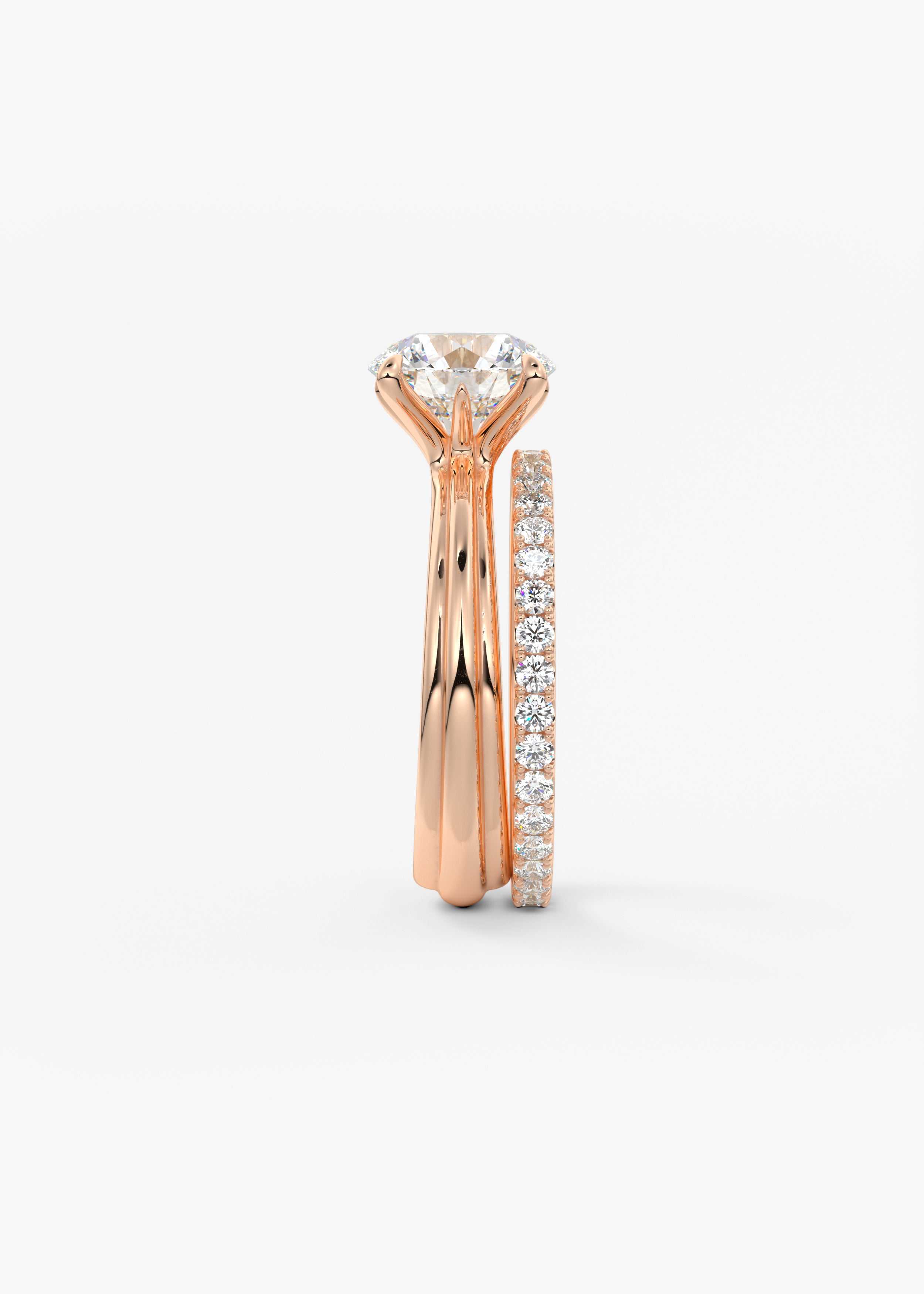 Round Solitaire Triple Shank Lab Grown Diamond Engagement Ring
