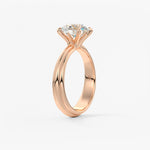 Round Solitaire Triple Shank Lab Grown Diamond Engagement Ring