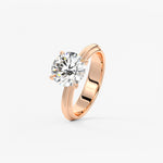 Round Solitaire Triple Shank Lab Grown Diamond Engagement Ring