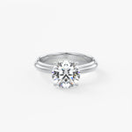 Round Solitaire Triple Shank Lab Grown Diamond Engagement Ring