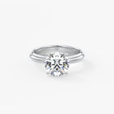Round Solitaire Triple Shank Lab Grown Diamond Engagement Ring
