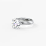 Round Solitaire Triple Shank Lab Grown Diamond Engagement Ring