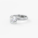 Round Solitaire Triple Shank Lab Grown Diamond Engagement Ring