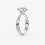 Round Solitaire Triple Shank Lab Grown Diamond Engagement Ring