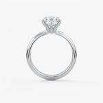 Round Solitaire Triple Shank Lab Grown Diamond Engagement Ring
