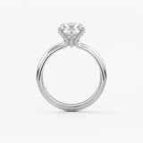 Round Solitaire Triple Shank Lab Grown Diamond Engagement Ring