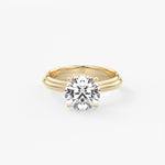 Round Solitaire Triple Shank Lab Grown Diamond Engagement Ring