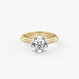 Round Solitaire Triple Shank Lab Grown Diamond Engagement Ring