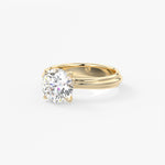 Round Solitaire Triple Shank Lab Grown Diamond Engagement Ring