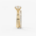 Round Solitaire Triple Shank Lab Grown Diamond Engagement Ring