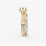 Round Solitaire Triple Shank Lab Grown Diamond Engagement Ring