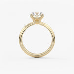 Round Solitaire Triple Shank Lab Grown Diamond Engagement Ring