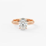 Oval Solitaire Triple Shank Lab Grown Diamond Engagement Ring