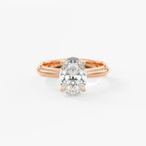 Oval Solitaire Triple Shank Lab Grown Diamond Engagement Ring