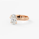 Oval Solitaire Triple Shank Lab Grown Diamond Engagement Ring