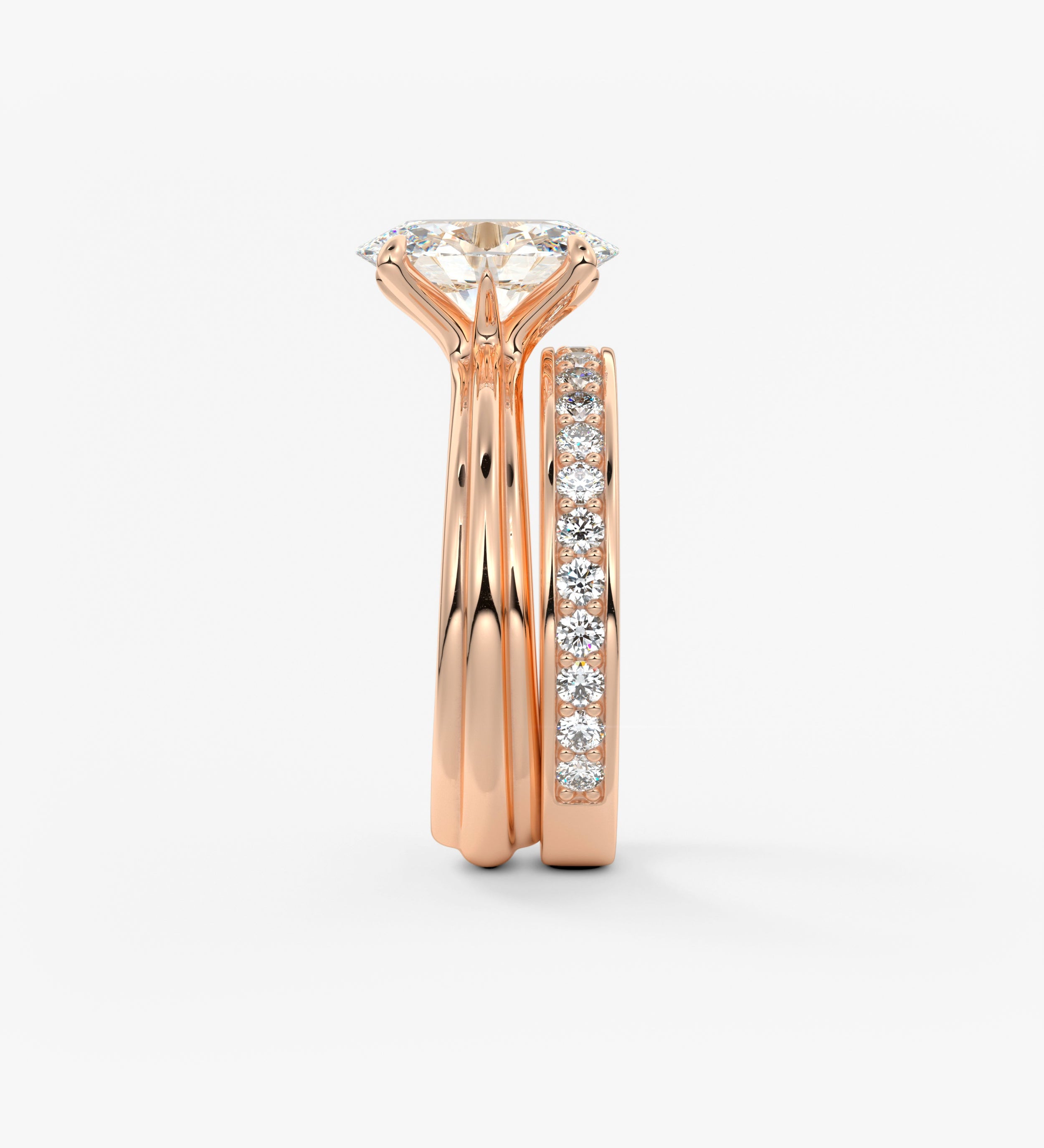 Oval Solitaire Triple Shank Lab Grown Diamond Engagement Ring