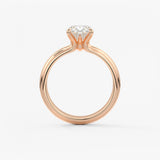 Oval Solitaire Triple Shank Lab Grown Diamond Engagement Ring