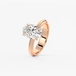 Oval Solitaire Triple Shank Lab Grown Diamond Engagement Ring
