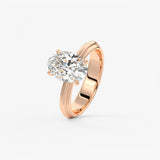 Oval Solitaire Triple Shank Lab Grown Diamond Engagement Ring