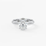 Oval Solitaire Triple Shank Lab Grown Diamond Engagement Ring