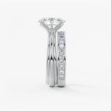 Oval Solitaire Triple Shank Lab Grown Diamond Engagement Ring