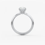 Oval Solitaire Triple Shank Lab Grown Diamond Engagement Ring