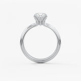 Oval Solitaire Triple Shank Lab Grown Diamond Engagement Ring