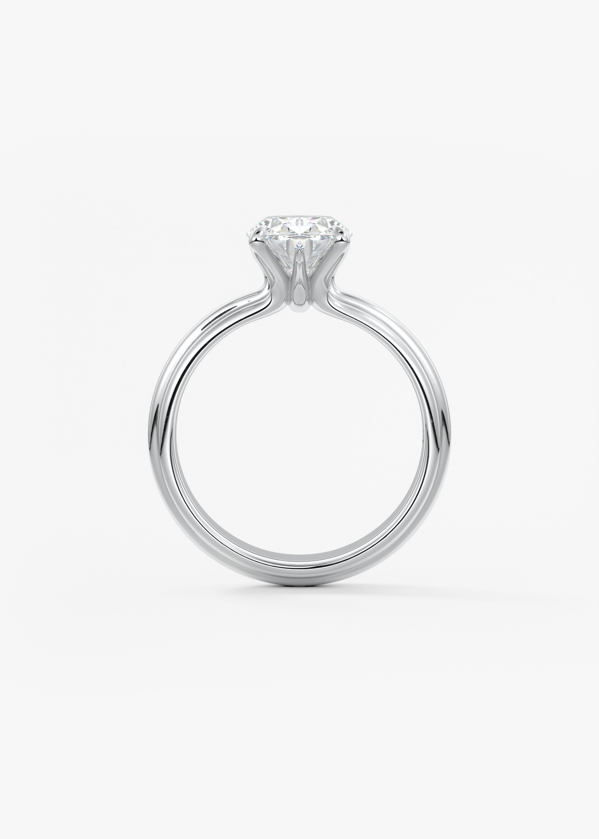 Oval Solitaire Triple Shank Lab Grown Diamond Engagement Ring