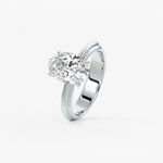 Oval Solitaire Triple Shank Lab Grown Diamond Engagement Ring
