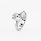 Oval Solitaire Triple Shank Lab Grown Diamond Engagement Ring