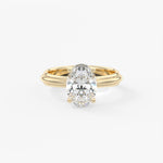 Oval Solitaire Triple Shank Lab Grown Diamond Engagement Ring