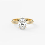 Oval Solitaire Triple Shank Lab Grown Diamond Engagement Ring