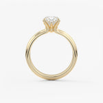 Oval Solitaire Triple Shank Lab Grown Diamond Engagement Ring