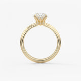Oval Solitaire Triple Shank Lab Grown Diamond Engagement Ring