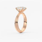 Cushion Solitaire Triple Shank Lab Grown Diamond Engagement Ring
