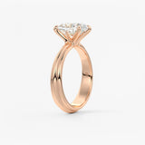Cushion Solitaire Triple Shank Lab Grown Diamond Engagement Ring