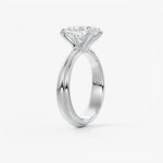 Cushion Solitaire Triple Shank Lab Grown Diamond Engagement Ring