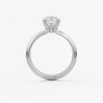 Cushion Solitaire Triple Shank Lab Grown Diamond Engagement Ring