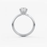 Cushion Solitaire Triple Shank Lab Grown Diamond Engagement Ring