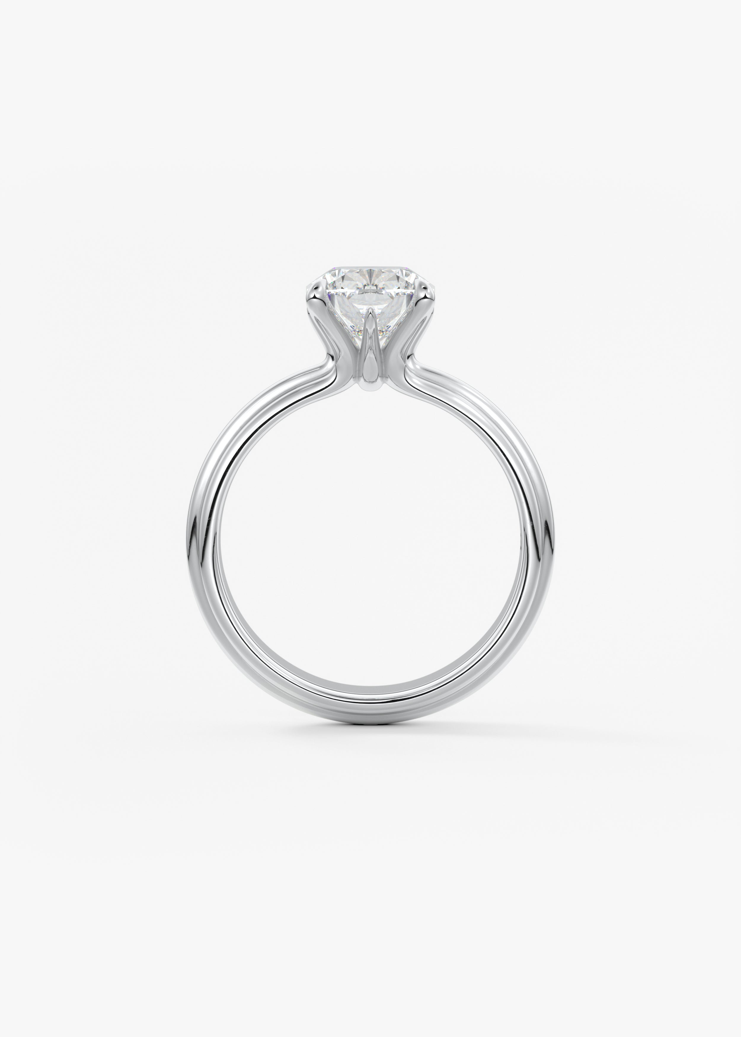 Cushion Solitaire Triple Shank Lab Grown Diamond Engagement Ring