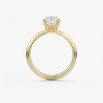 Cushion Solitaire Triple Shank Lab Grown Diamond Engagement Ring