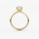 Cushion Solitaire Triple Shank Lab Grown Diamond Engagement Ring